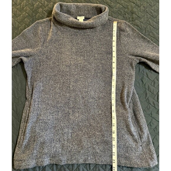 J. Crew Womens Size Med Cowl Neck Sweatshirt Soft Knit Sweater Heathered Blue - Picture 2 of 6